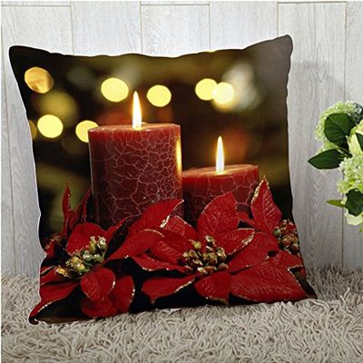the purple tree Merry Christmas Polyester Blend Cushion Cover (Multicolour, 16x16-inch)