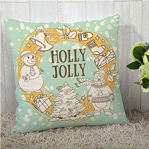The Purple Tree Christmas Cushion Cover for Living Room Sofa (Pack of 1, 16x16 inch) Christmas Theme Cushion Cover, Sofa Cushion Cover, Christmas Decor