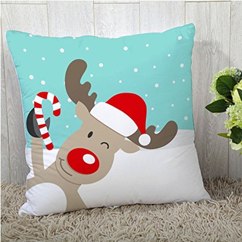 the purple tree Polyester Blend Merry Christmas Cushion Cover, 16x16 inches, Multicolour