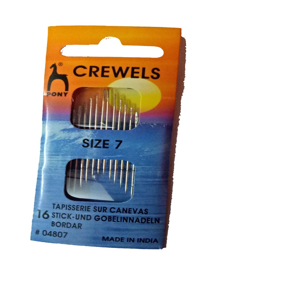 Pony Long Point Needles ( Long Hole) Crewel Size No 7 & 8 , 16 Needles In One Card, Set of 2 Each