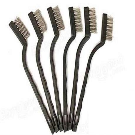 DIY Crafts Pack Of 6 Pcs Set, Design No #5, Mini Wire Brush Set Steel Brass Nylon Cleaning Polishing (Pack Of 6 Pcs Set, Design No #5)
