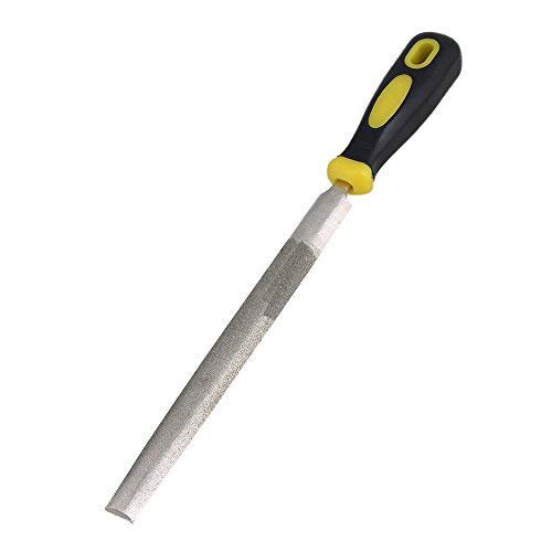 DIY Crafts Pack Of 1 Set, Design No #4, 2 - Pcs / 2 Pieces Yellow Black Handle Steel Middle Cut Half Round (Pack Of 1 Set, Design No #4)