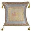 Lal Haveli Silk Elephant Brocade Design Cushion Cover for Living ROM Bedroom Pillow 18 X 18 Inch view 1
