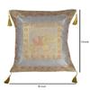 Lal Haveli Silk Elephant Brocade Design Cushion Cover for Living ROM Bedroom Pillow 18 X 18 Inch view 2