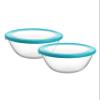 CELLO Ornella Toughened Glass Mixing Bowl with Premium Lid | Microwave Safe & Dishwasher Safe | Clear & Non- Porous Glass | Scratch Resistant | Transparent | 500ml, Set of 2 view 1