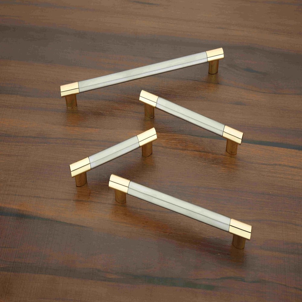 FAST CP33 Gold and Stainless Steel Cabinet Pull Handle for Wardrobe Door & All Other Cabinets Drawer 2pcs (224mm)