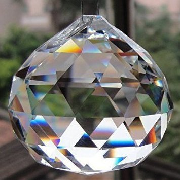 Discount4product Glass Hanging Crystal Ball (4 cm x 4 cm x 5 cm, Transparent)