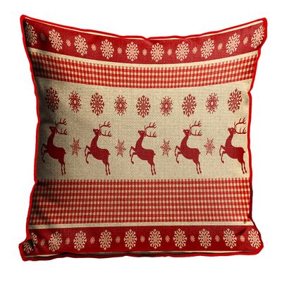 MUKESH HANDICRAFTS Merry Christmas Cushion Cover in Jute Fabric Size-(24X24 Inches)