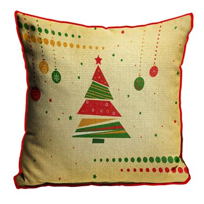 MUKESH HANDICRAFTS Merry Christmas Cushion Cover in Jute Fabric Size-(24X24 Inches)