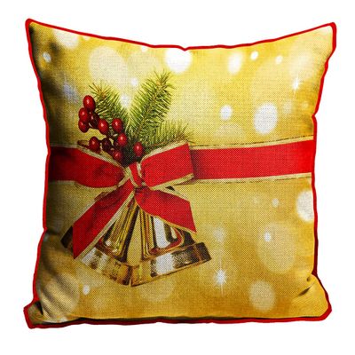 MUKESH HANDICRAFTS Merry Christmas Cushion Cover in Jute Fabric Size-(24X24 Inches)