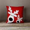 The Purple Tree Polyester Cute Reindeer Christmas Cushion with 3D Nose and Eyes, 16x16 Inches, Red, 1 Piece view 1