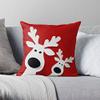 The Purple Tree Polyester Cute Reindeer Christmas Cushion with 3D Nose and Eyes, 16x16 Inches, Red, 1 Piece view 2