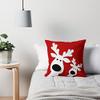 The Purple Tree Polyester Cute Reindeer Christmas Cushion with 3D Nose and Eyes, 16x16 Inches, Red, 1 Piece view 3