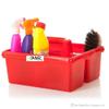 KR STORE 3-Compartment Industrial Caddy Basket  Heavy-Duty Cleaning Organizer with Handle for Bathroom, Tools, Floors & Windows  Durable Red Utility Basket view 2