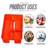 KR STORE 3-Compartment Industrial Caddy Basket  Heavy-Duty Cleaning Organizer with Handle for Bathroom, Tools, Floors & Windows  Durable Red Utility Basket view 4