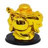 Saubhagya Global Polyresin Golden Set of 1 Holding Fan & Wu Lou Happy Man, Small Size, Height-10cm for Office Decor, Home Decoration view 4