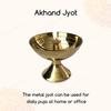 Puja Samagri Online Brass Metal Jyot/Oil Lamp Diya (Golden) view 3
