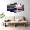 Paper Plane Design Multiple Frames Printed Water Lily Beautiful Flower Art Panels Like Painting - 5 Frames Split Painting Wall Decal (10 inch x 20 inch, Multicolour) view 1