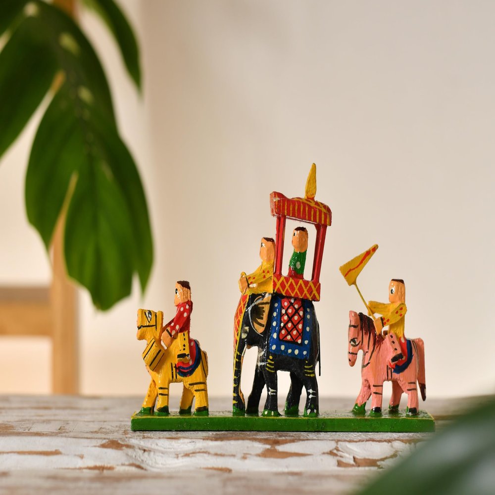 Fashion Bizz Wooden Handicraft Royal Maharaja Procession