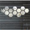 Atulya Arts Hexagon 3D Acrylic Decorative Mirror Wall Stickers (Silver) - Pack of 12 view 1