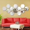 Atulya Arts Hexagon 3D Acrylic Decorative Mirror Wall Stickers (Silver) - Pack of 12 view 2