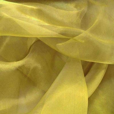 Rhome 3 Meter Fine Tissue Fabric | Organza for Gift Packing, Home Decoration & Furnishing, Garments, Curtains | Fine Woven Fabric | 43 Inch Width | Light Gold