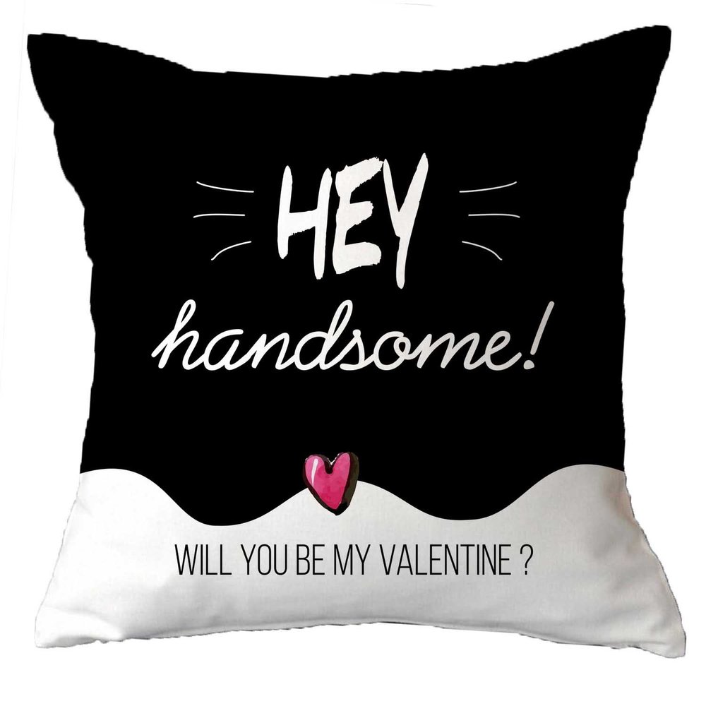 YaYa cafe Valentine Gifts for Boyfriend Husband Handsome Will You Be My Valentine Throw Cushion Cover Love - 20 x 20 inches