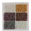 eshoppee 6/0, 4mm 300 gm Approx 5500 Glass Seed Beads for Jewellery Making kit Art and Crafts Materials for Embroidery Necklace Bracelet Earring Making Materials DIY kit (White/Brown/Gold) view 1