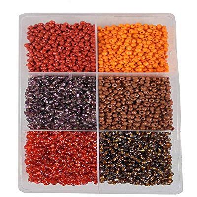 eshoppee 6/0, 4mm 300 gm Approx 5500 Glass Seed Beads for Jewellery Making kit Art and Crafts Materials for Embroidery Necklace Bracelet Earring Making Materials DIY kit (red Brown)