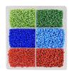 eshoppee 6/0, 4mm 300 gm Approx 5500 Glass Seed Beads for Jewellery Making kit Art and Crafts Materials for Embroidery Necklace Bracelet Earring Making Materials DIY kit (Green/Blue/red) view 1