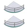 Spiry 6x6 inch Glass Corner Wall Mount Shelf/Bathroom Shelf/Wall Storage Shelf/Bathroom Rack(Clear,Pack of 2) view 1
