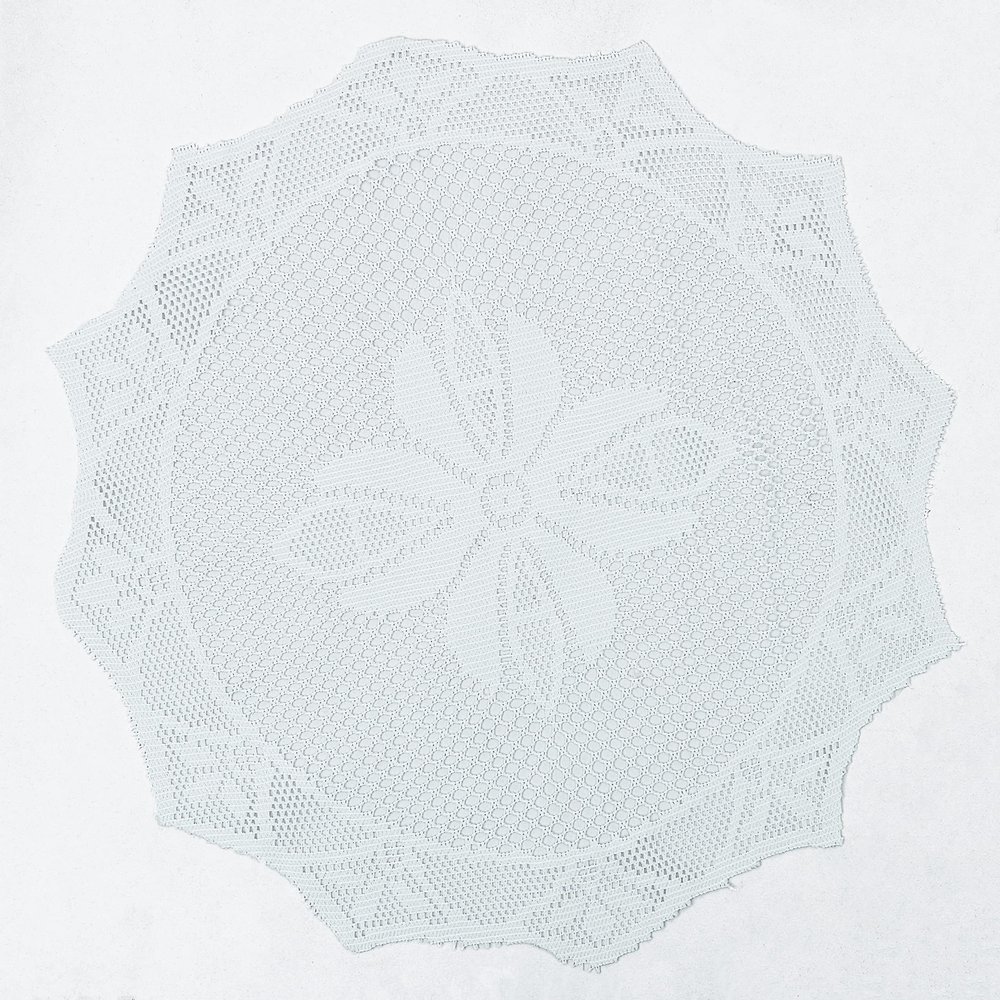 The Home Talk Set of 6 pcs Lace Net Placemat, Best for Dining Table/Bedside Table, Center Table, 18 inch Round- White (6 pcs)