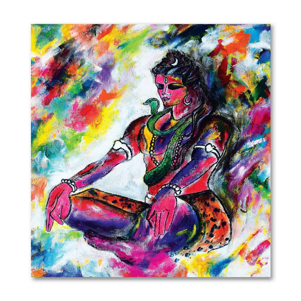 Tamatina Religious Art Canvas Painting|Devesh Lord Shiva|God Painting|Size-13X10 Inches.b