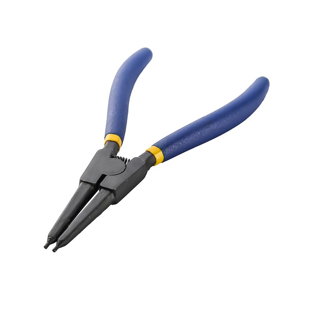 TATA AGRICO Straight Circlip Plier with Precise & Solid Contact Tips| Ideal for Fitting Snap Rings on Shafts| Chrome Vanadium Construction| Wear Resistant| Cousin Grip-(7"Inches-Blue & Black)