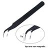SCHOFIC ESD Safe Anti-Static Non-magnetic Bent + Straight Tweezer Set - Black (5) view 2