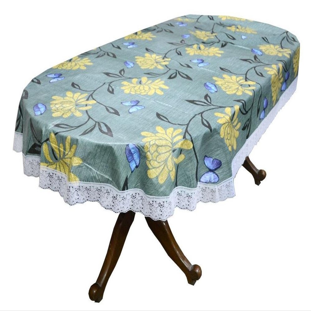 Stylista Table Cover Oval Shaped with White Border lace WxL 54x78 inches