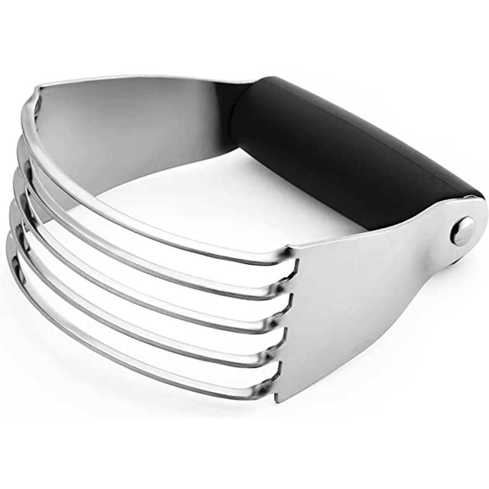 Baskety Dough Blender Pastry Cutter with Stainless Steel Blades for Baking, Dough Mixing (Black)