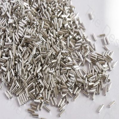 The Design Cart Metallic Silver Pipe/Bugle Beads/Glass Seed Beads (4.5 mm) (100 Grams) Standard Quality, for ? Jewellery Making, Beading, Arts and Crafts and Embroidery.