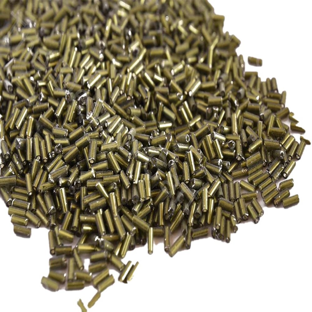 The Design Cart Silverline Mint Pipe Beads/Bugle Beads/Glass Beads (4.5 mm, 100 Grams) Standard Quality, for Jewellery Making, Beading, Embroidery, Art and Craft