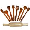 Sri Balajee Bangles Handmade Wooden Non-Stick Serving and Cooking Spoon | Kitchen Utensil Tools | Cooking Spoon | Handcrafted Spatula | Woods Spoon Set For Kitchen | Spoons for Pots and Pans | Set of 9 view 1