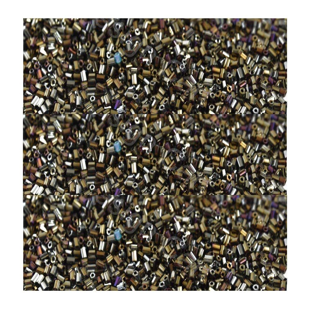 The Design Cart Iris Purple 2 Cut Seed Beads for Jewelry Making, Bracelet, Necklace, Dress Material,Embriodery Size-11/0-2.0 mm, Pack of 100 Grams