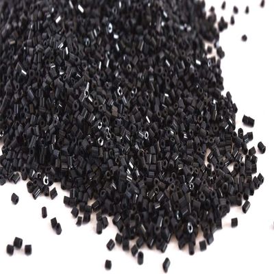 The Design Cart Opaque Black 2 Cut Beads/Glass Seed Beads (6/0-3.5 mm, 100 Grams) Standard Quality, for Jewellery Making, Beading, Embroidery, Art and Craft