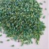 The Design Cart Transparent Rainbow Green Pipe/Bugle Beads/Glass Seed Beads (4.5 mm) (100 Grams) Standard Quality, for Jewellery Making, Beading, Arts and Crafts and Embroidery. view 1