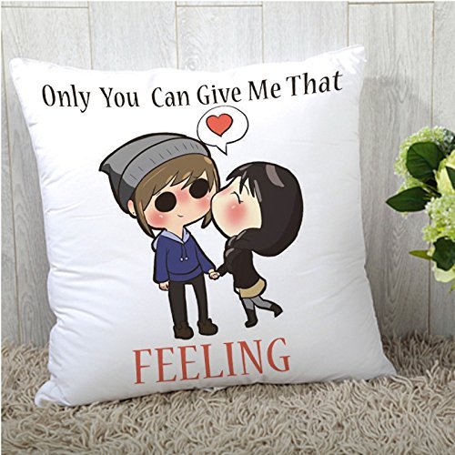 The Purple Tree Happy Valentine's day Gift Cushion Cover - 1 pc (16x16 inches or 40x40 cm ) Love Quote Cushion Cover , valentines day gift , best valentines day gift , valentines day gift for girlfriend , valentines day gift for boyfriend , valentine