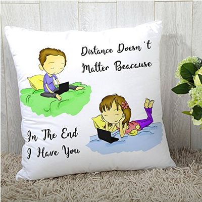 the purple tree Valentine's Day Polyester Cushion Cover (Multicolour, 16x16-inch)