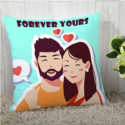 The Purple Tree Love Quote Cushion Cover - (Multicolour, 16x16 inches or 40x40 cm) STFC00422