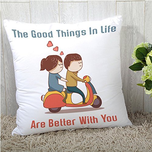 The Purple Tree Happy Valentine's day Gift Cushion Cover - 1 pc (16x16 inches or 40x40 cm ) Love Quote Cushion Cover , valentines day gift , best valentines day gift , valentines day gift for girlfriend , valentines day gift for boyfriend , valentine