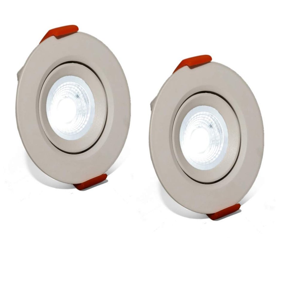D'Mak Round 6500K LED Ceiling COB Spot Light (White, 3 Watt) - Pack of 2