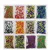 ESHOPPEE 2 Tone Colour Glass Beads for DIY Projects, 400gm - Set of 12 Colours view 1