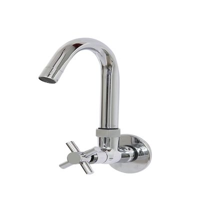 SBD Wall Mounted Chrome Finished Sink Cock Tap for Kitchen/Bathroom Corsa (Silver)
